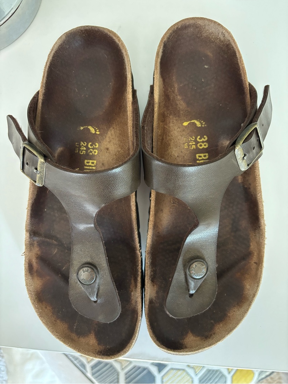 Birkenstock Gizeh Dark Brown Birko-Flor Thong Sandals | EU 38 - Picture 2 of 9